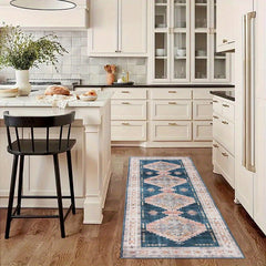 Geometric Pattern Washable Runner Rug Non Slip Vintage Print Rugs