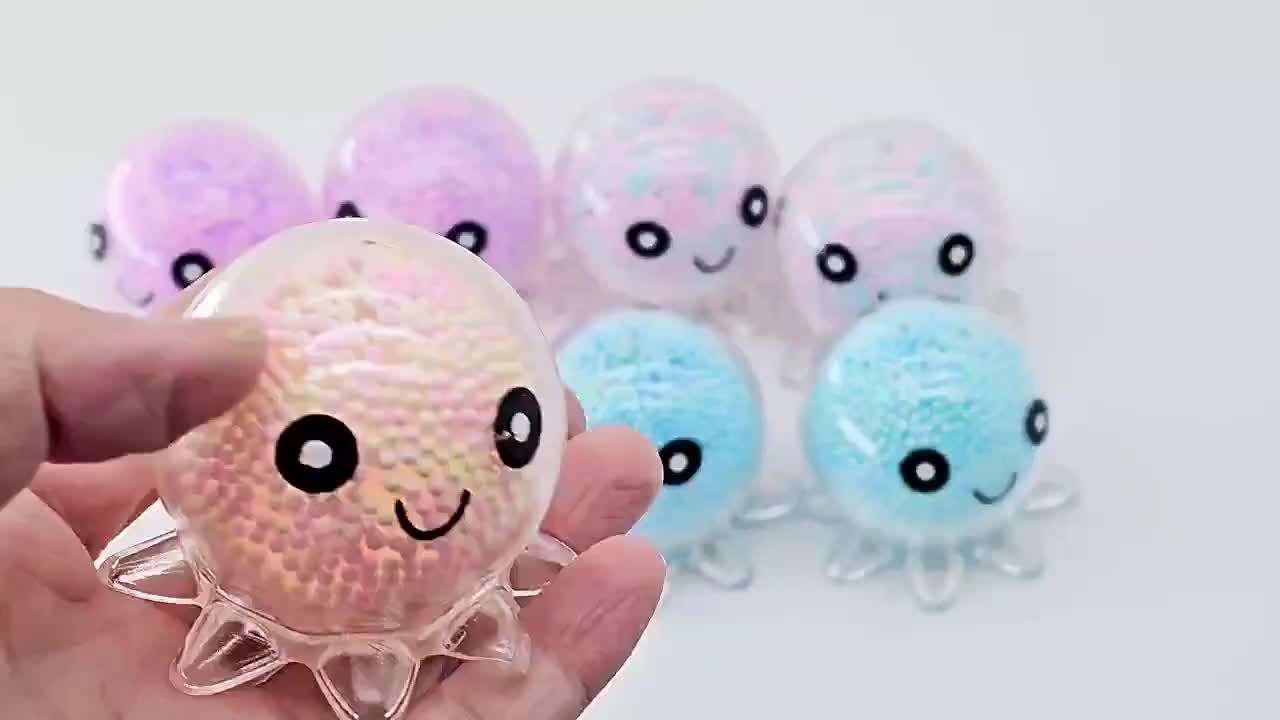 Octopus Sensory Ball Squeeze Toy with Colorful Beads for Kids & Adults