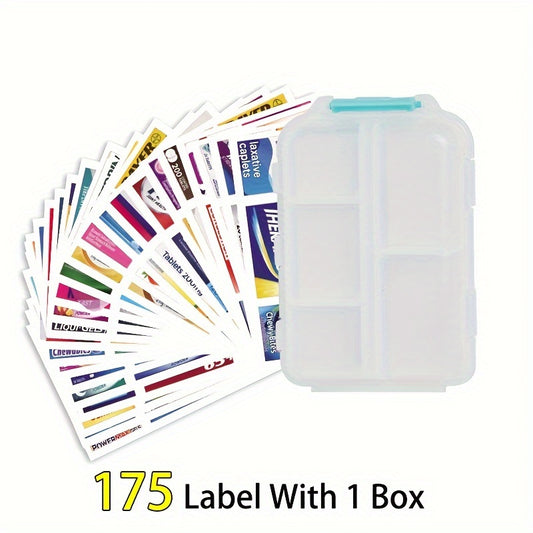 Compact Pill Organizer, 10 Compartments, Weatherproof Storage
