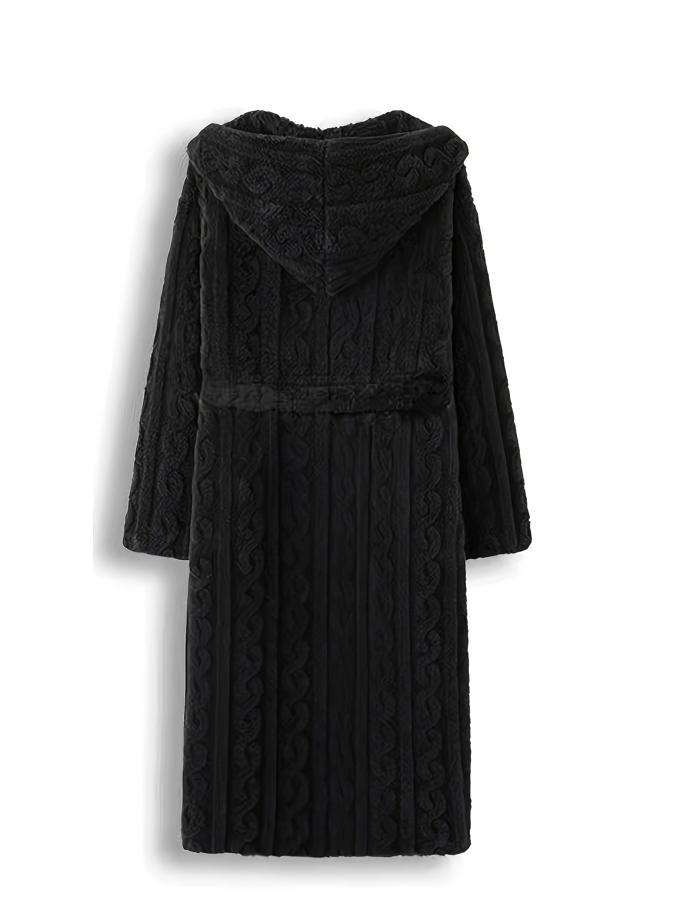 Cozy Hooded Night Robe with Belt, Women's Sleepwear