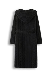 Cozy Hooded Night Robe with Belt, Women's Sleepwear