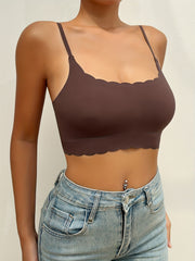 Scallop Trim Wireless Bra Seamless Lingerie