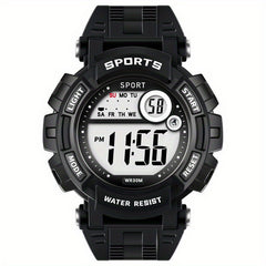 Boys Girls Teen Casual Digital Silicone Watch Multifunctional Electronic Gift
