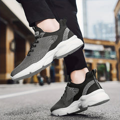 Men's Breathable Mesh Striped Running Shoes Outdoor Comfortable Walking Shoes