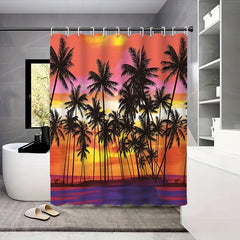 Landscape Printed Shower Curtain Bathroom Waterproof Mold Resistant