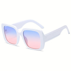 Square Wide Leg Sunglasses Metal Stainless Hinge UV400