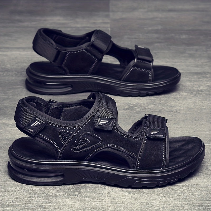 Men's Open Toe Hook And Loop Sandals Non Slip Comfortable Beach Shoes
