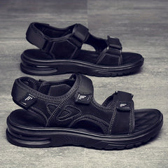 Men's Open Toe Hook And Loop Sandals Non Slip Comfortable Beach Shoes