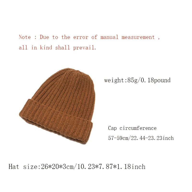 Hand Knit Wool Hat Mens Size XL Watch Cap Beanie
