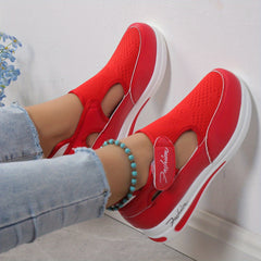 Women's Breathable Platform Sneakers Hook & Loop Outdoor Shoes