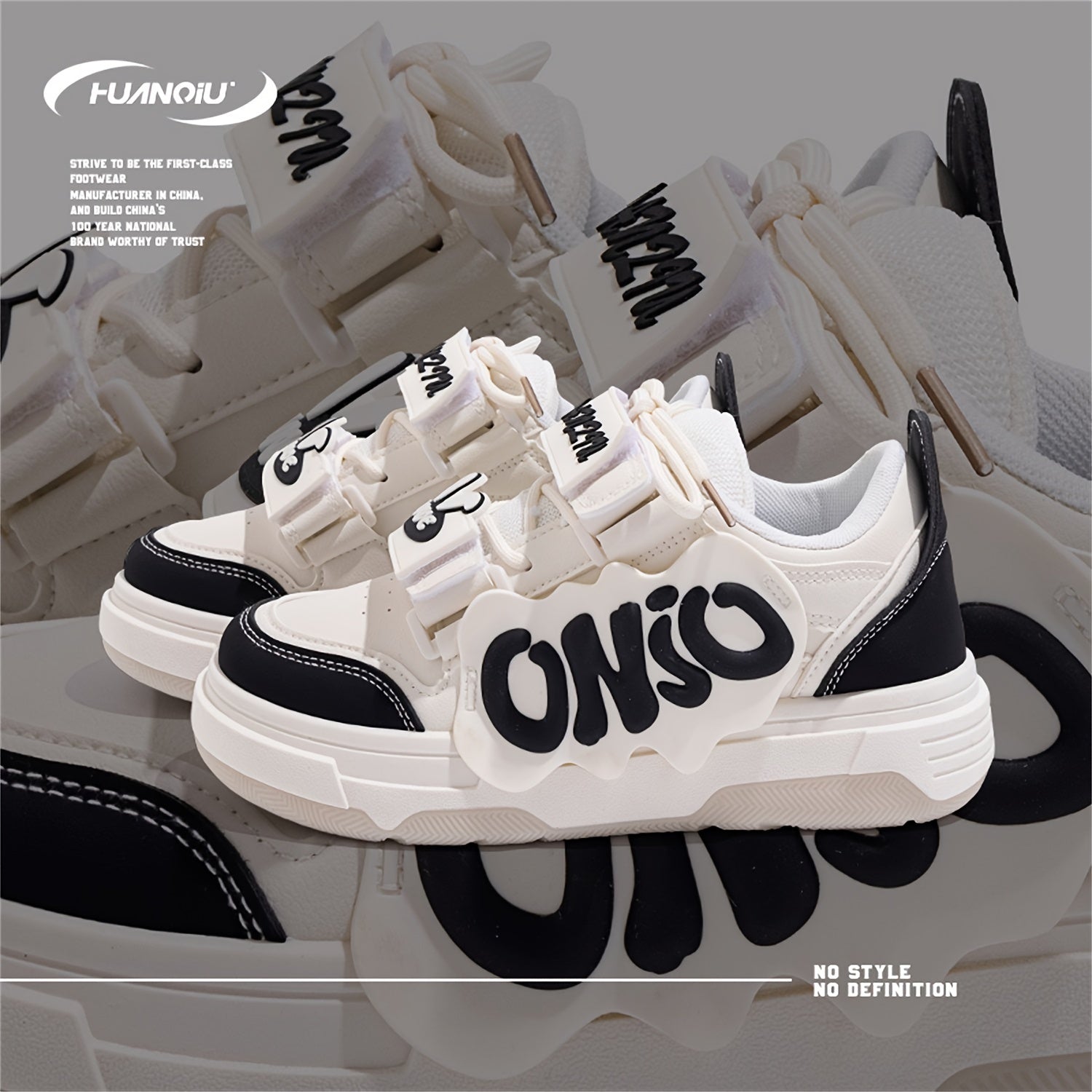 HUANQIU Women's Thick Sole Platform Casual Skate Shoes