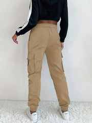 Women's Lace Up Casual Cargo Pants With Pockets