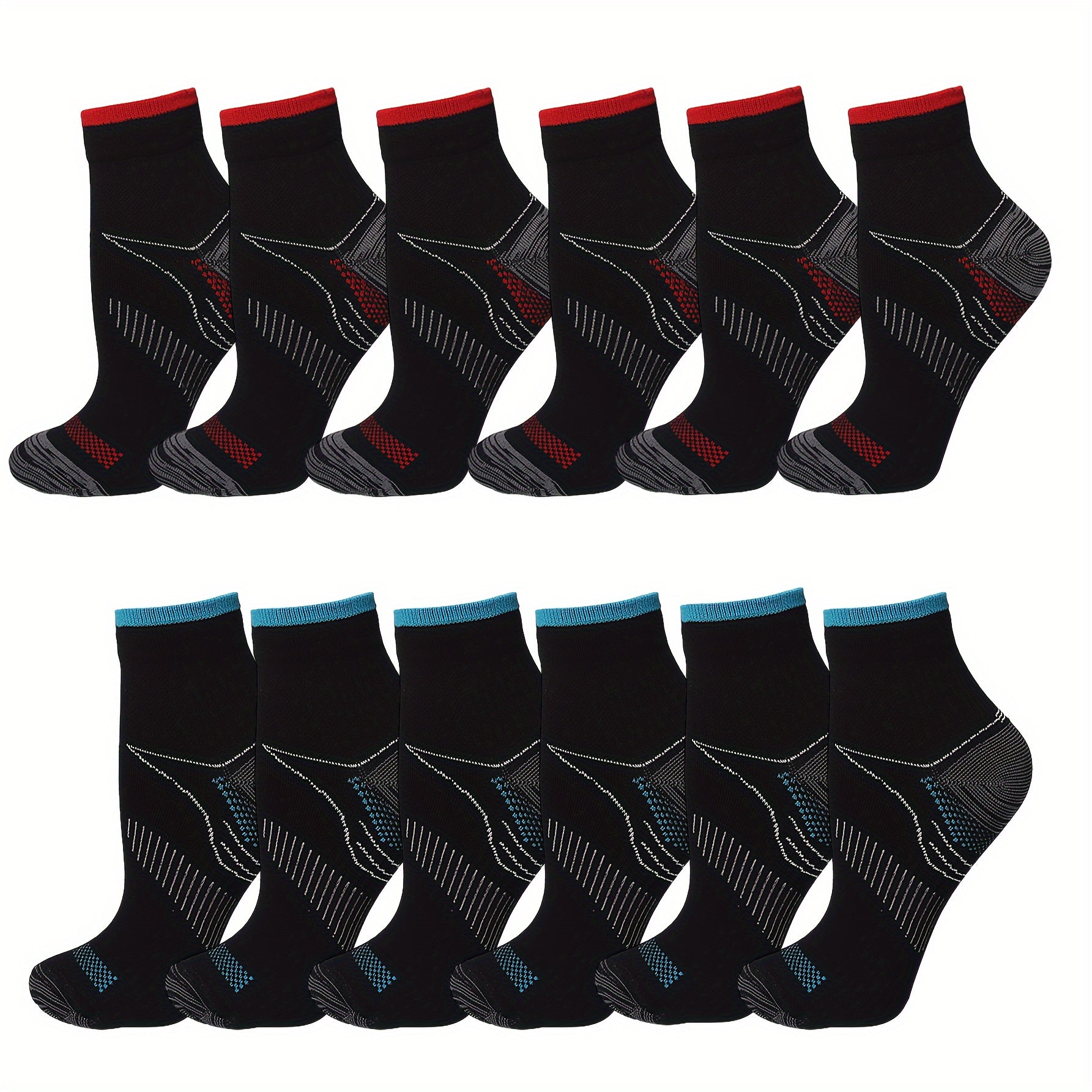6pairs Sports Compression Socks Arch Support Ankle Socks Women Men