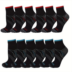 6pairs Sports Compression Socks Arch Support Ankle Socks Women Men