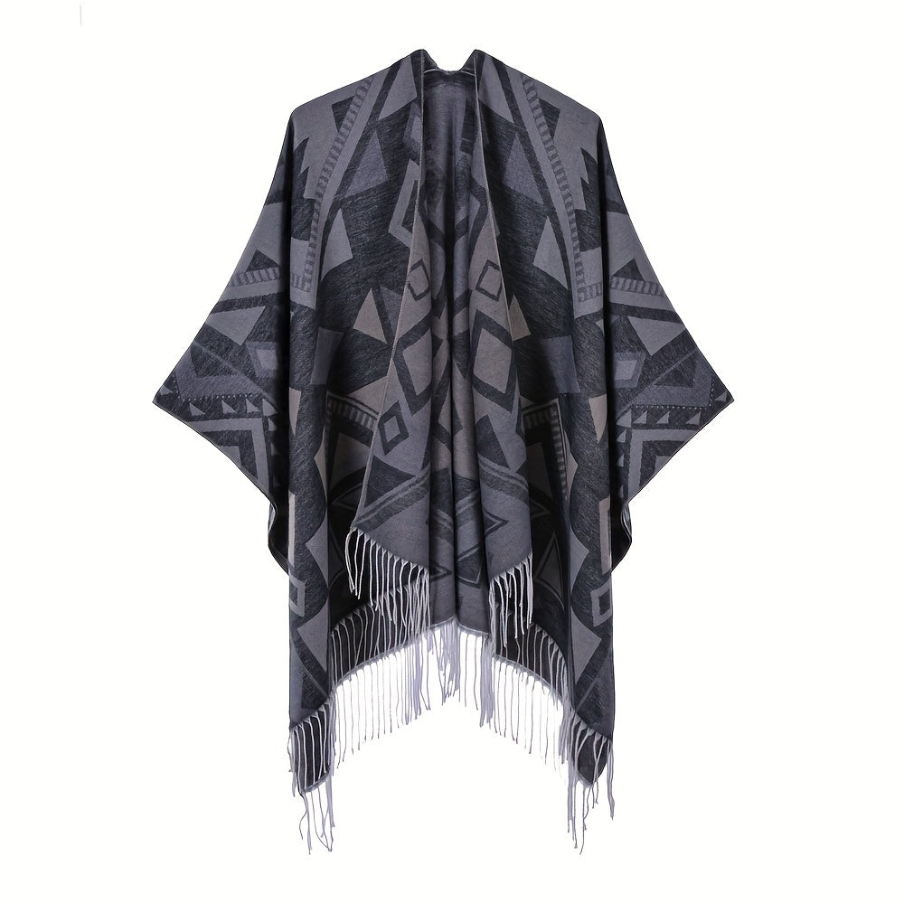 Vintage Cashmere Tassel Shawl Blanket Wraps