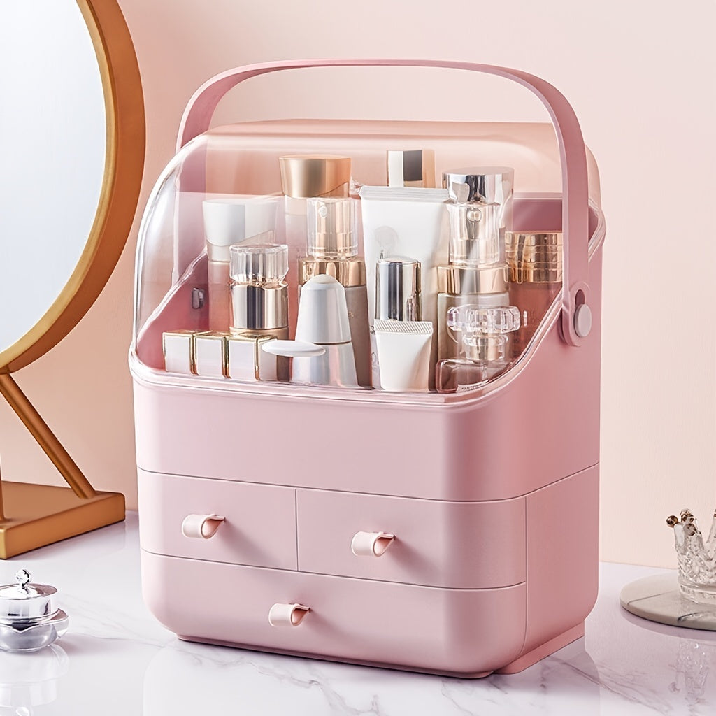 Makeup Storage Organizer Clear Cover Cosmetic Display Case With Drawers