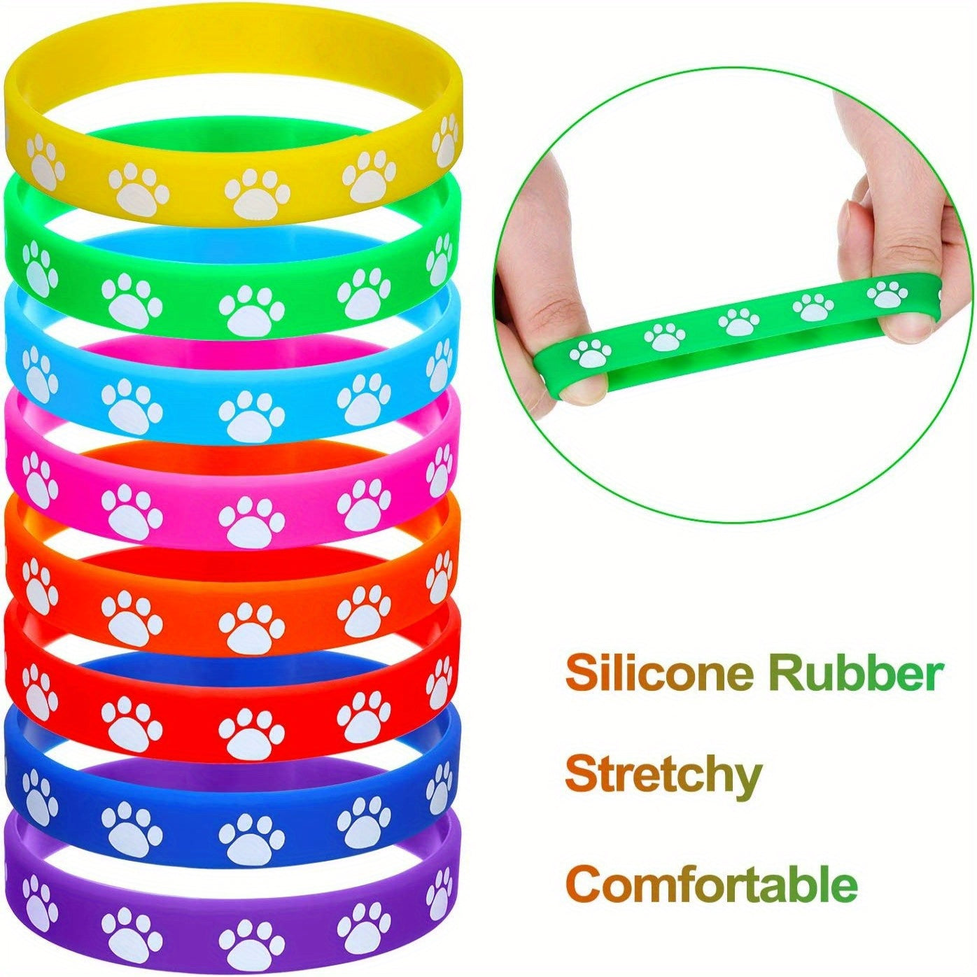 Cat Paw Print Rubber Bracelet for Dog Party Gift