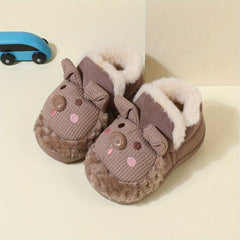 Girls' Warm Cozy Animal Slides Soft Slippers Plush Comfy Non-slip Shoes