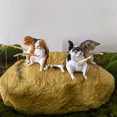 Fishing Cat Statue Figurine Ornament for Fish Tank, Cartoon Style Decoration