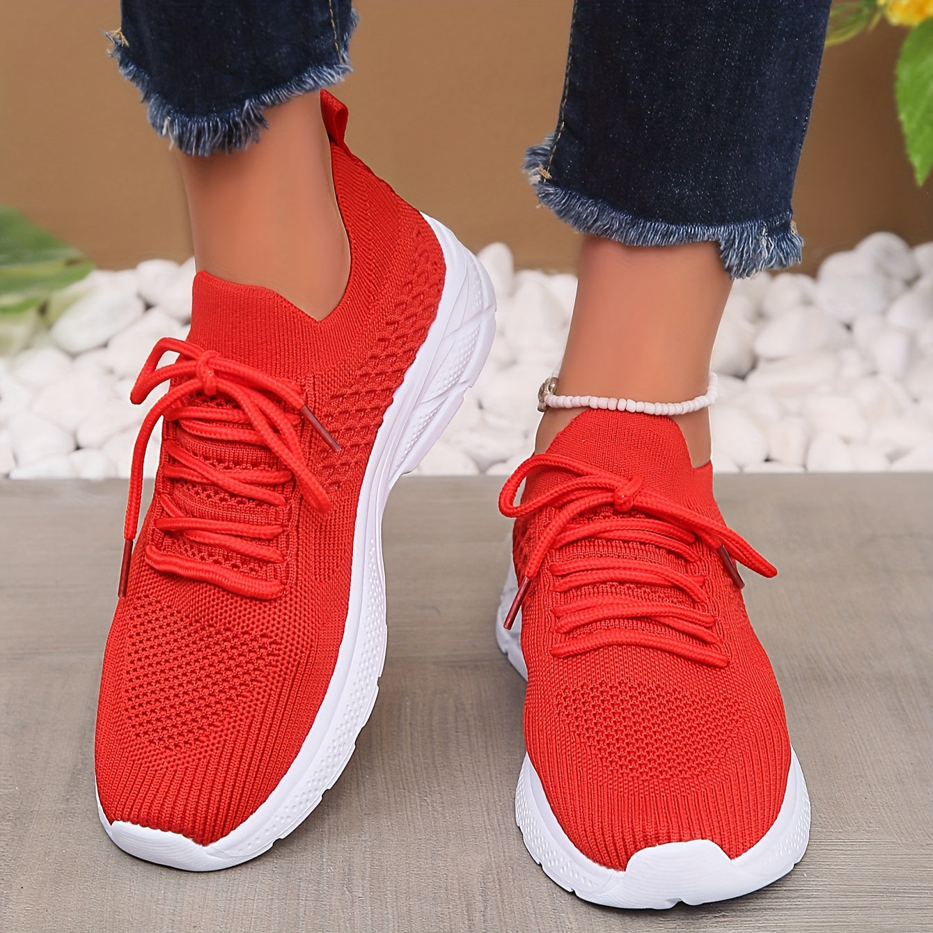 Women's Lightweight Mesh Breathable Running Shoes Comfortable Non slip Sport