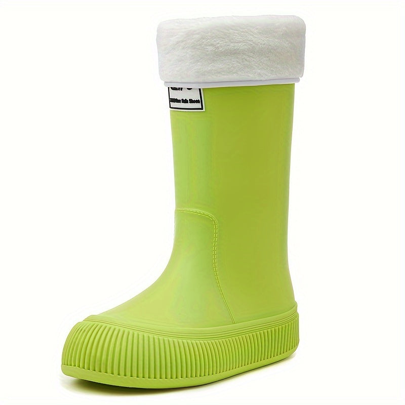 Women's Waterproof Rain Boots High Tube Warm Work Shoes