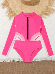 Girls Sun Protection 1pc Swimsuit Surfing Beach Vacation