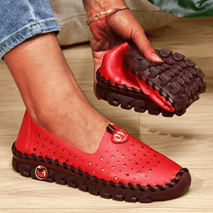 Women's Hollow Out Flat Loafers Slip On Shoes Casual Low Top Flats