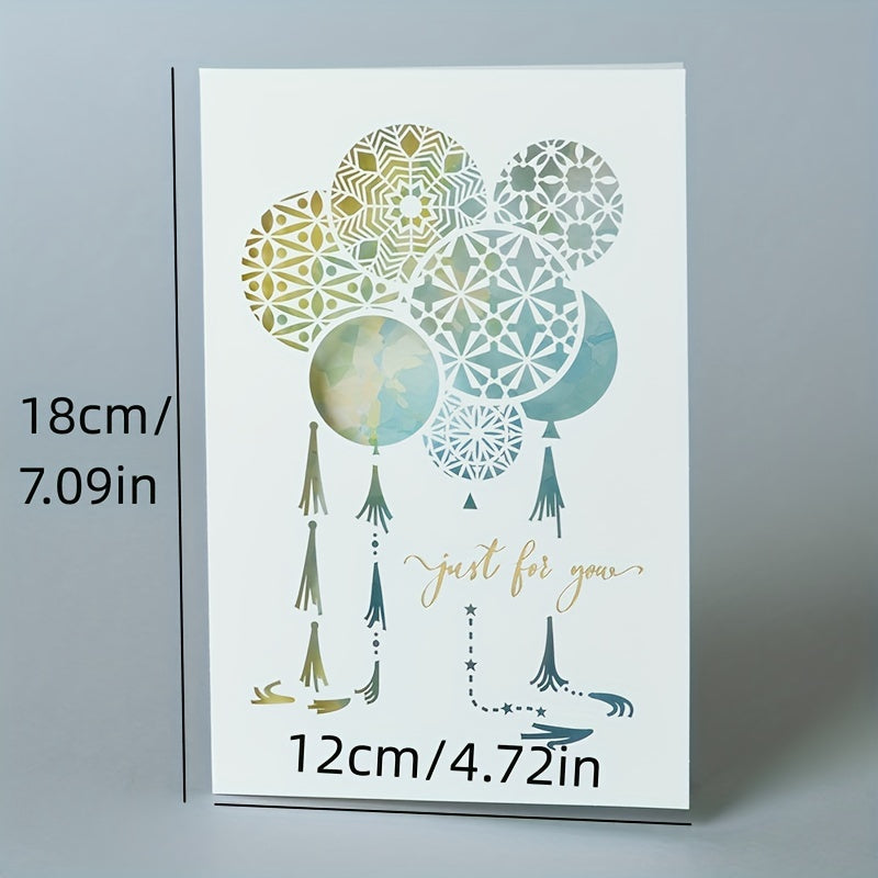 Romantic Hollow Out Greeting Card - Modern Paper Carve Blessing Message Card