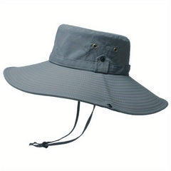 Waterproof Wide Brim Bucket Hat With Chin Strap for Outdoor Hiking