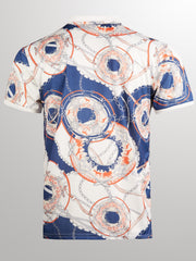 Men's Geometric Pattern Shirt Short Sleeve Button Up Tee Top