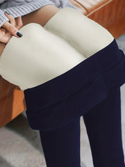 Sports Leggings Women's Plus Solid Fleece Yoga Leggings
