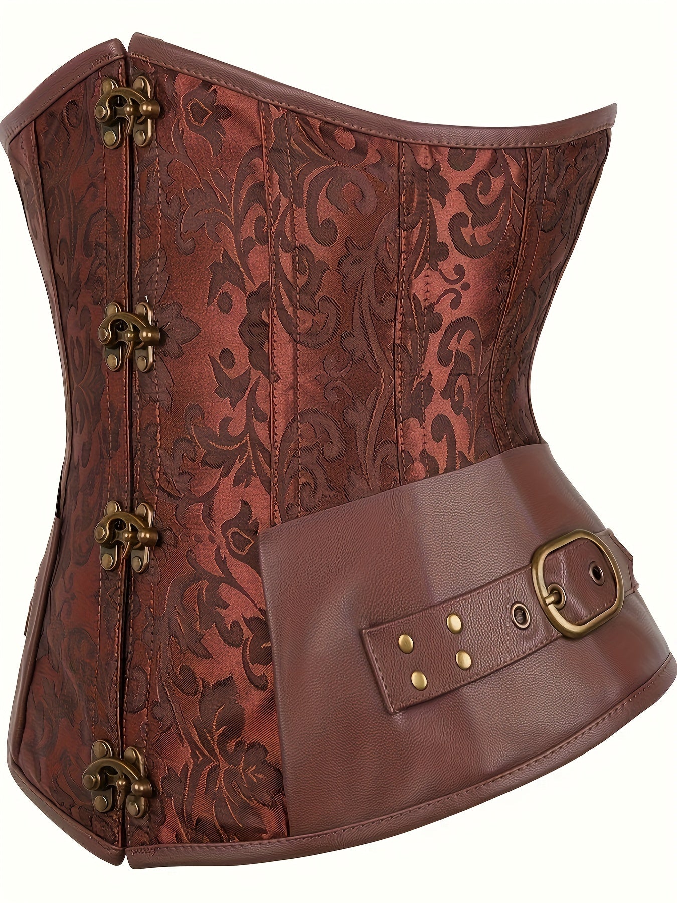 Gothic Strapless Corset Bustier Tummy Control Lace Up Jacquard Body Shaper