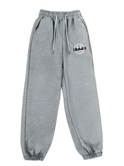 Men's Retro Smiling Print Drawstring Sweatpants