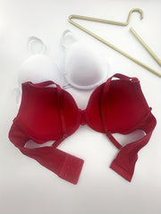 2pcs Solid T Shirt Bras Comfy & Breathable Push Up Bra