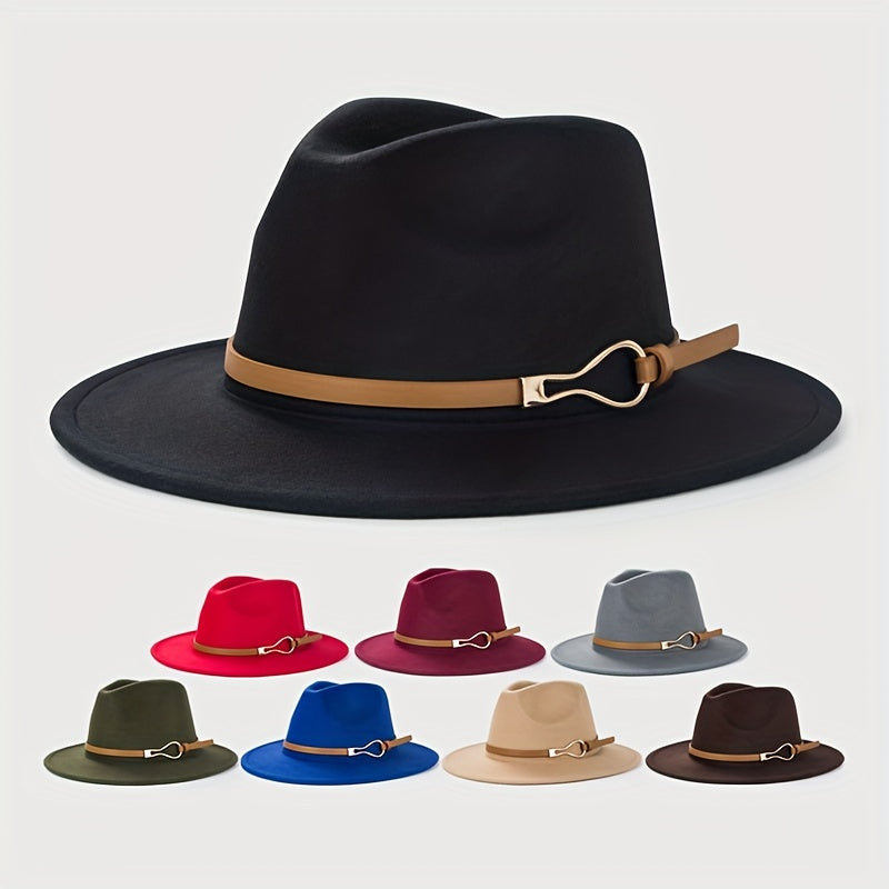 Vintage Wide Brim Felt Hat Unisex Sun Hats