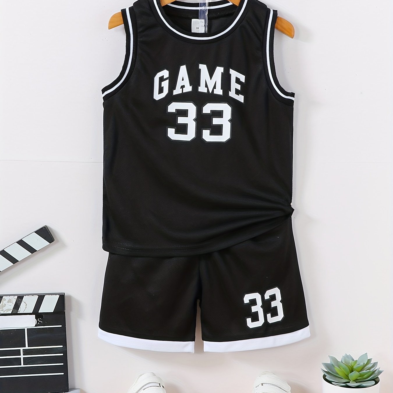 Kids Basketball Suit Set 33 Shirt & Shorts for Summer Training