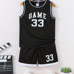 Kids Basketball Suit Set 33 Shirt & Shorts for Summer Training