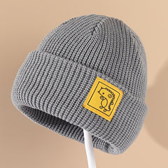 Dinosaur Patch Beanie Hat Woolen Knitted Hat