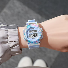 Unisex Sports Watch Glow Dark Date Alarm Durable Rubber Strap Multifunctional