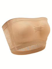 Solid Padded Breathable Tube Top Women's Plus Sexy Top Bra
