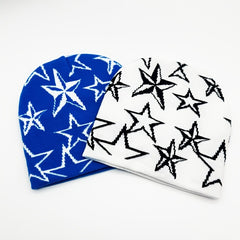 Soft Windproof Knitted Beanie Hat Pentagram Pattern Halloween Funny Gift