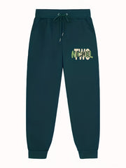 NICKEL Pattern Print Men's Pants Drawstring Comfy Active Stretch Trousers