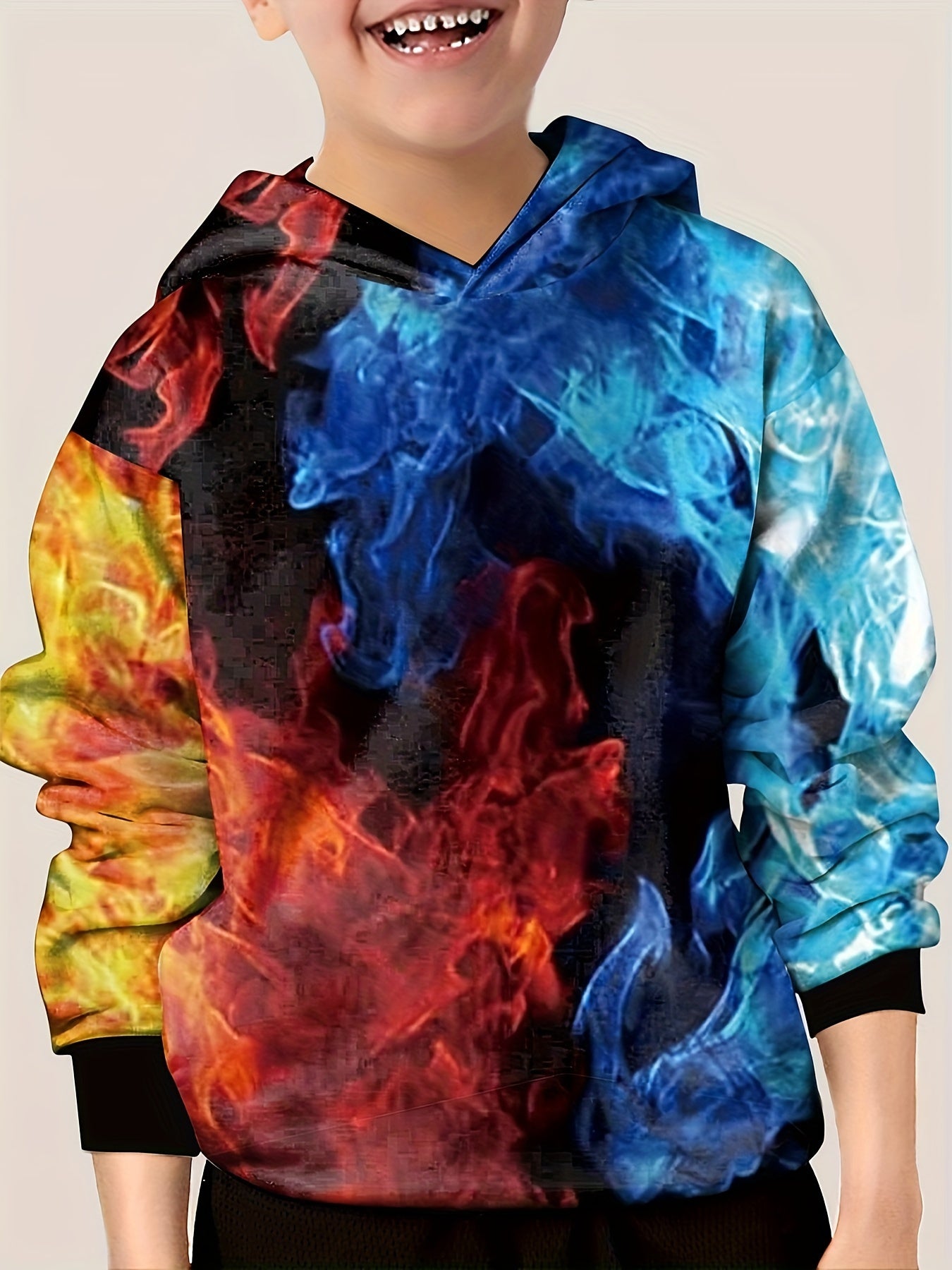 Dino Shark Graphic Hoodie for Boys - Casual Stretch Pullover
