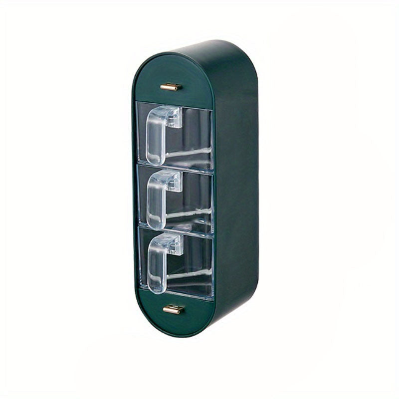 Wall-Mounted Spice Box with Lid, Moisture-Proof, 5-Grid Seasoning Storage