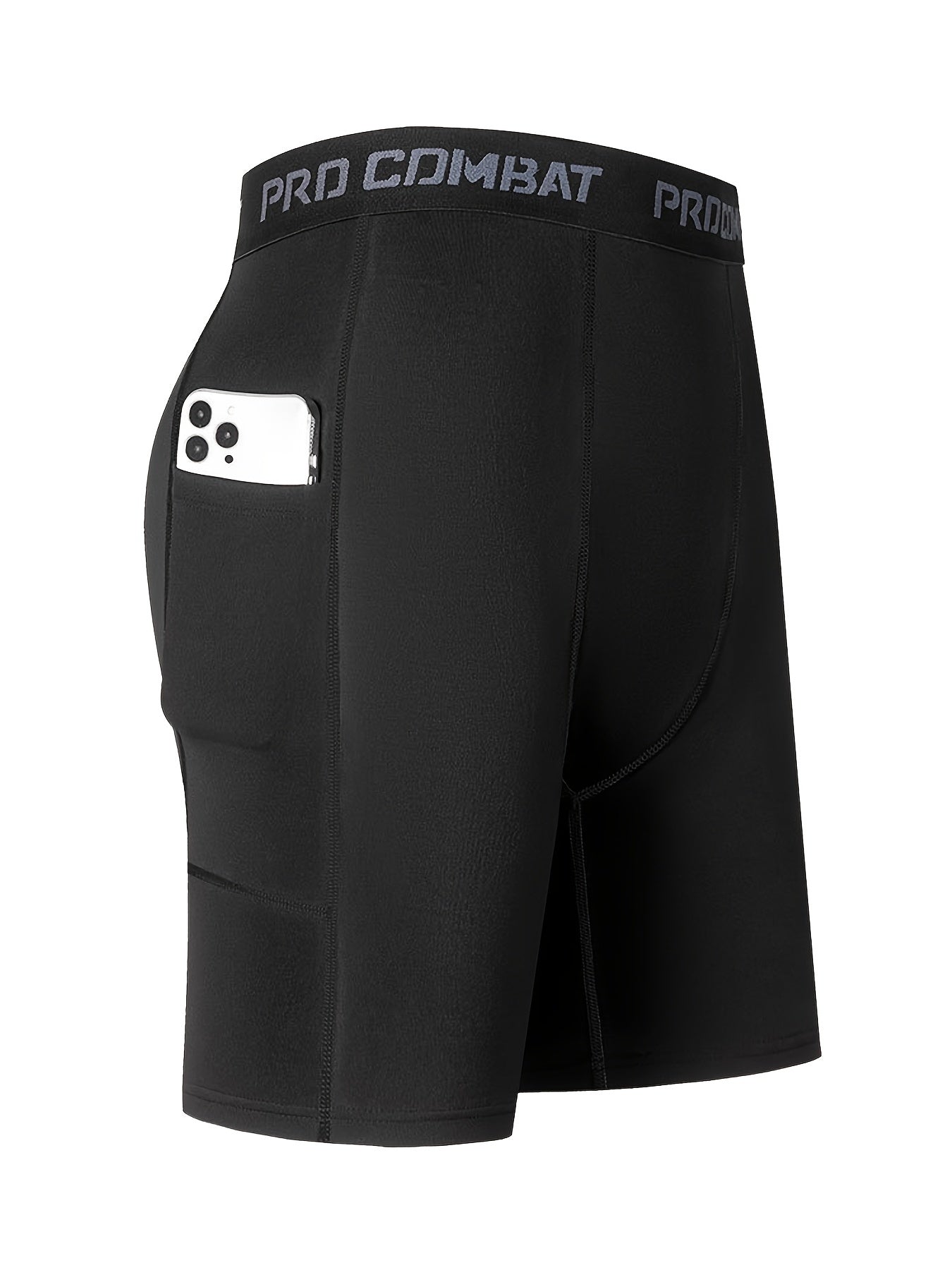 Men's Compression Shorts With Pocket Moisture Wicking Base Layer