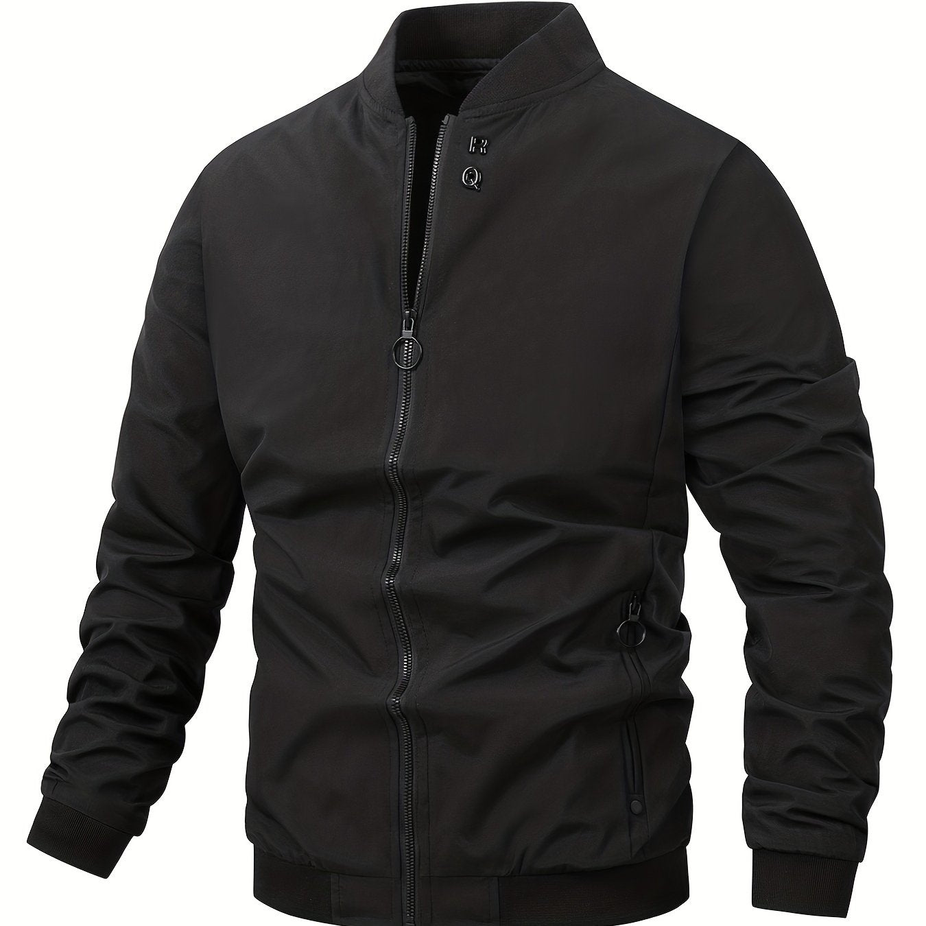 Men's Casual Baseball Collar Zip Up Jacket Coat for Spring Fall