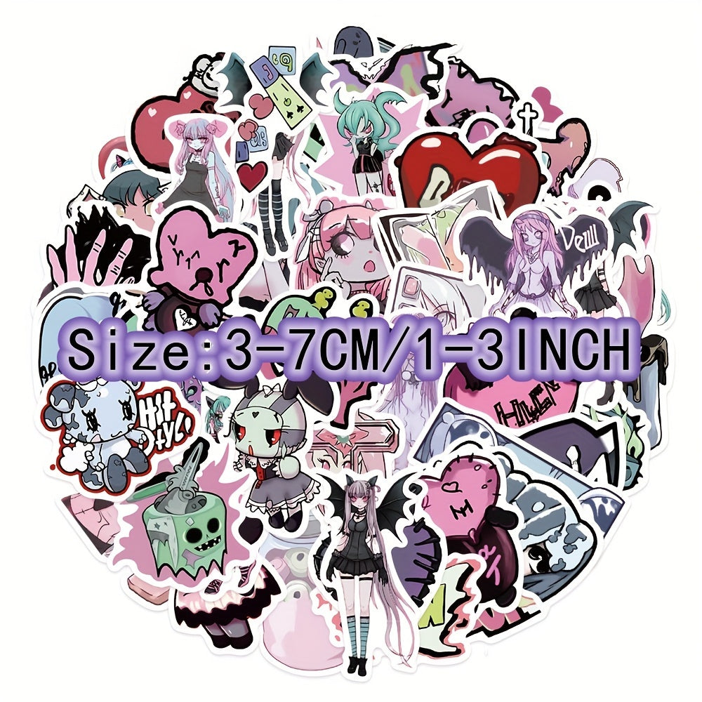 50pcs Hot Girl Pink Style Stickers Waterproof Decor - Laptop Helmet Water Cup