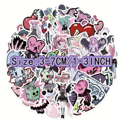 50pcs Hot Girl Pink Style Stickers Waterproof Decor - Laptop Helmet Water Cup