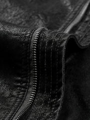Men's Middle aged PU Leather Jacket With Zipper