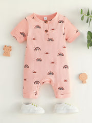 Boys Girls Cartoon Print Romper Jumpsuit Unisex Baby Clothes